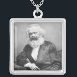 Portrait of Karl Marx Silver Plated Necklace<br><div class="desc">English Photographer's Portrait of Karl Marx (1818-1893) located at a Private Collection. The Portrait of Karl Marx (1818-1893) was created around the 19th century.</div>