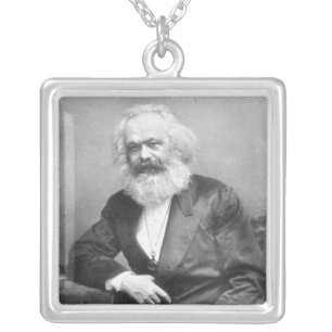 Portrait of Karl Marx Silver Plated Necklace