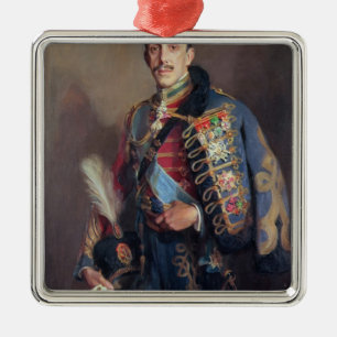 Portrait of King Alfonso XIII of Spain , 1927 Metal Ornament