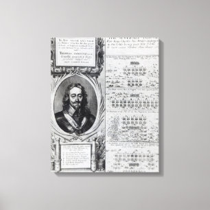 Portrait of King Charles I with diagrams Canvas Print