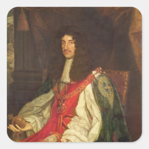 Portrait of King Charles II, c.1660-65 Square Sticker