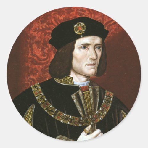 Portrait of King Richard III Classic Round Sticker