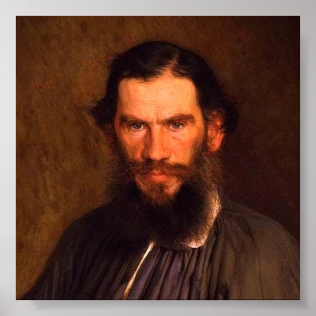 Portrait of Leo Tolstoy (by Ivan Kramskoi, 1873) Poster (Front)