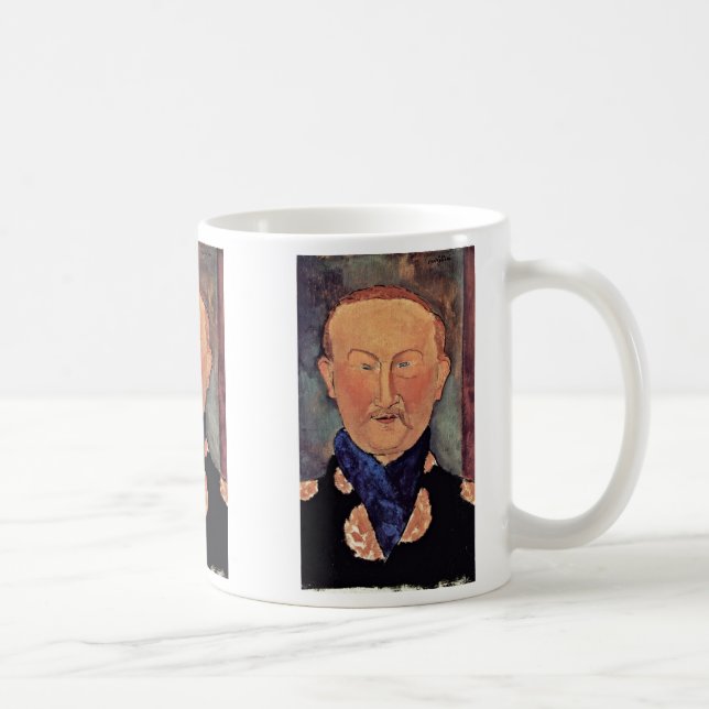 Portrait Of Leon Bakst By Modigliani Amedeo Coffee Mug (Right)