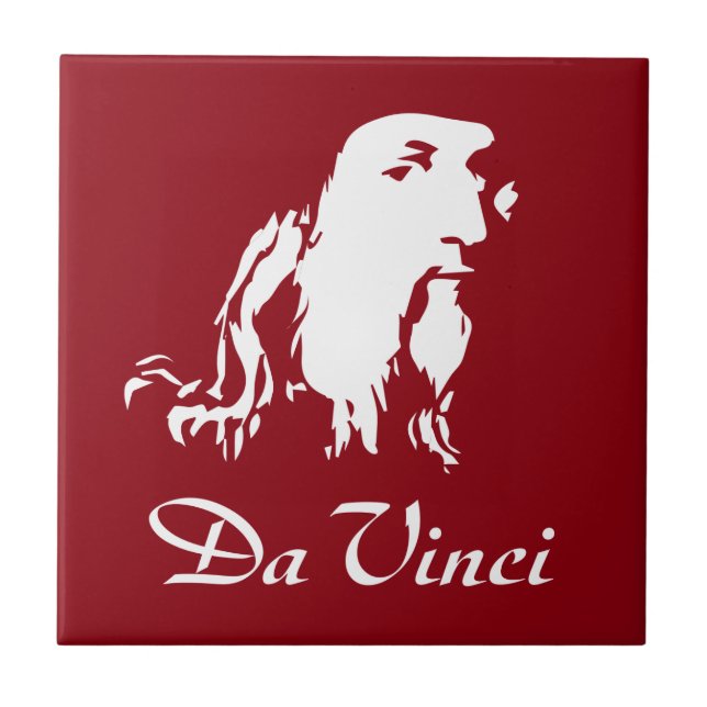 Portrait of Leonardo Da Vinci Ceramic Tile (Front)