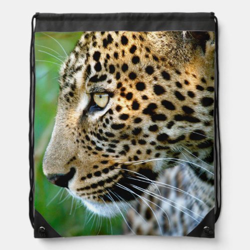 Portrait Of Leopard Panthera Pardus Drawstring Bag