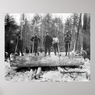 Portrait of Loggers, 1890. Vintage Photo Poster