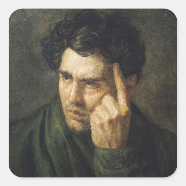 Portrait of Lord Byron Square Sticker (Front)