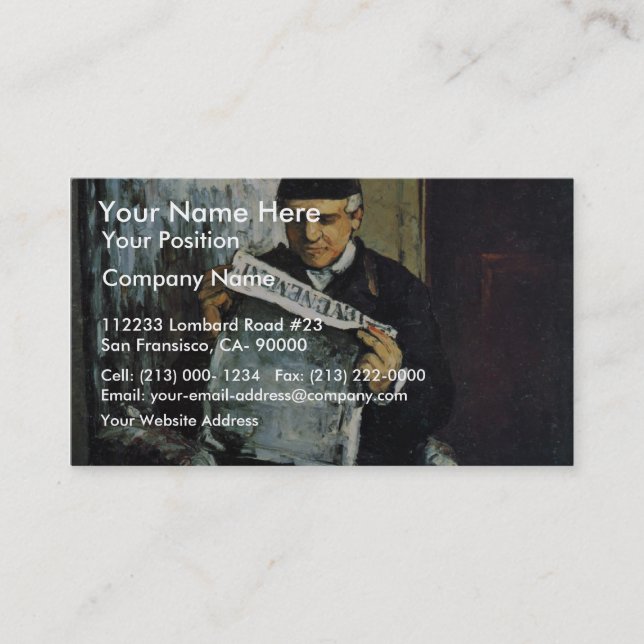 Portrait Of Louis-Auguste Cézanne, The Father Of T Business Card (Front)