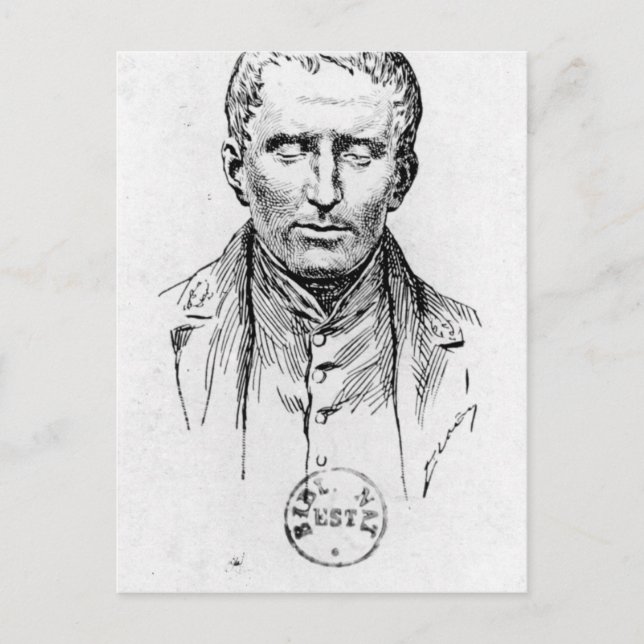 Portrait of Louis Braille Postcard (Front)