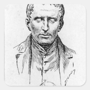 Portrait of Louis Braille Square Sticker