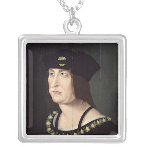 Portrait of Louis XII  King of France Silver Plated Necklace