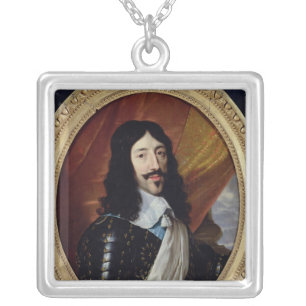Portrait of Louis XIII after 1610 Silver Plated Necklace