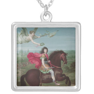 Portrait of Louis XIV 2 Silver Plated Necklace