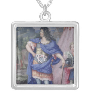 Portrait of Louis XIV King of France Silver Plated Necklace