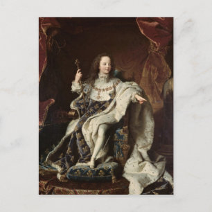 Portrait of Louis XV in Coronation Robes, 1715 Postcard