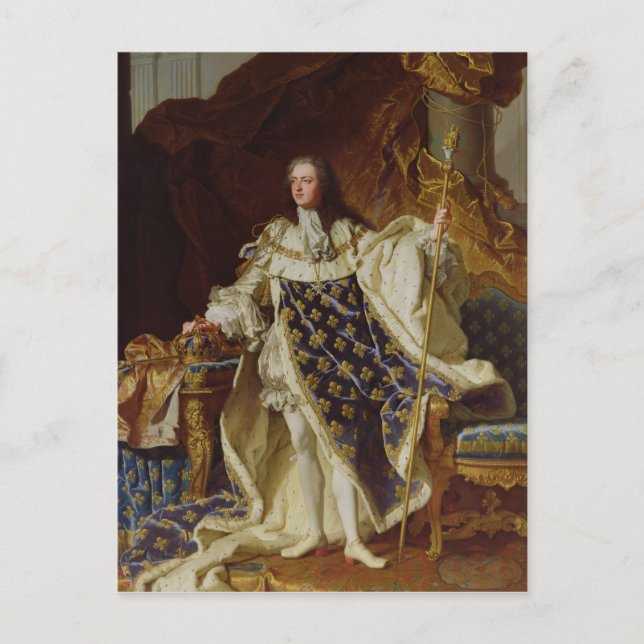 Portrait of Louis XV in his Coronation Robes Postcard (Front)