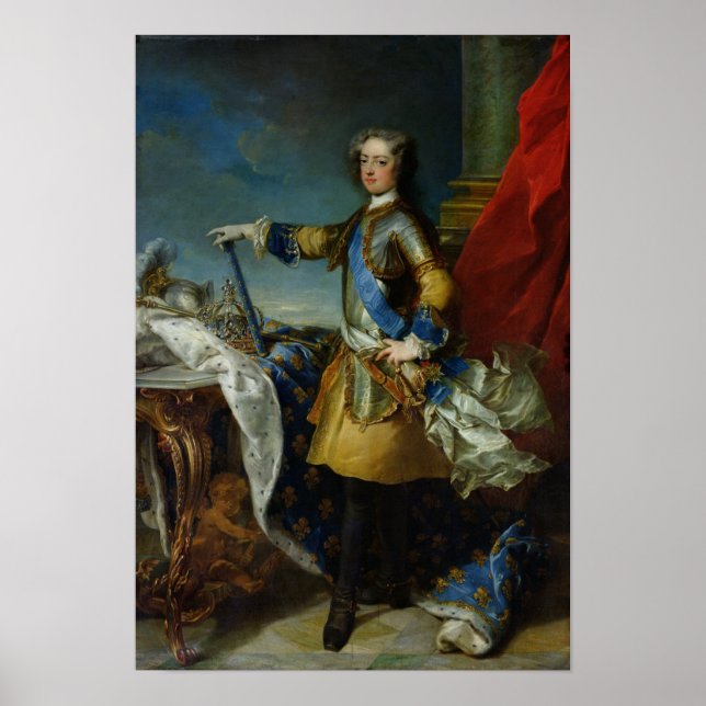Portrait of Louis XV  King of France, c.1727 Poster (Front)