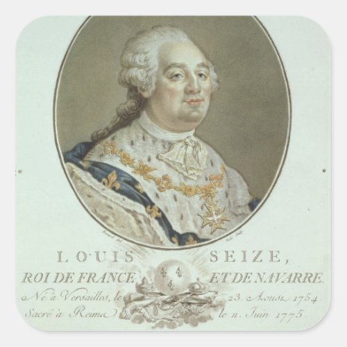 Portrait of Louis XVI 1754_93 from Portraits de Square Sticker