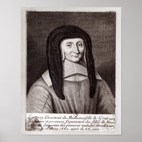 Portrait of Louise de Marillac Poster