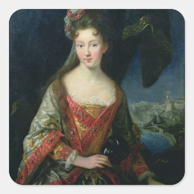 Portrait of Louise-Hippolyte (1687-1731), Princess Square Sticker (Front)