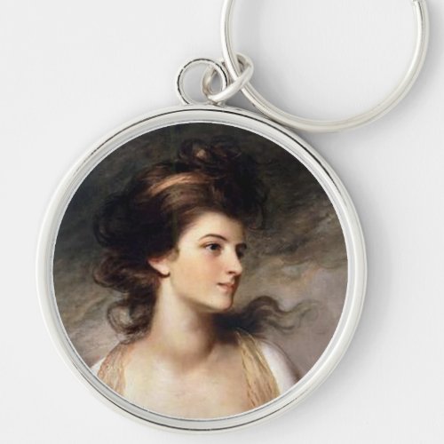 Portrait of Lovely French Lady Keychain