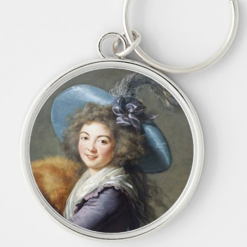 Portrait of Lovely French Lady Keychain