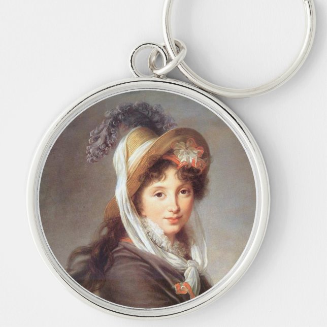 Portrait of Lovely French Lady Keychain (Front)