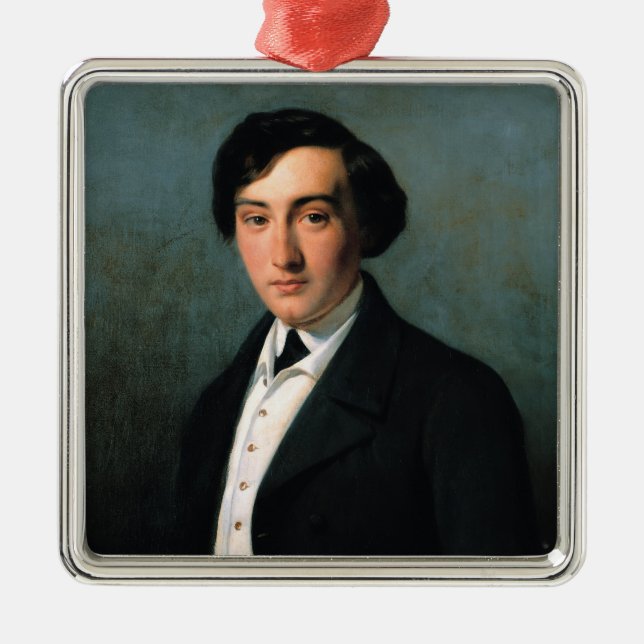 Portrait of Lucien Petipa  1849 Metal Ornament (Front)