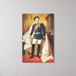 Portrait of Ludwig II of Bavaria in uniform Canvas Print