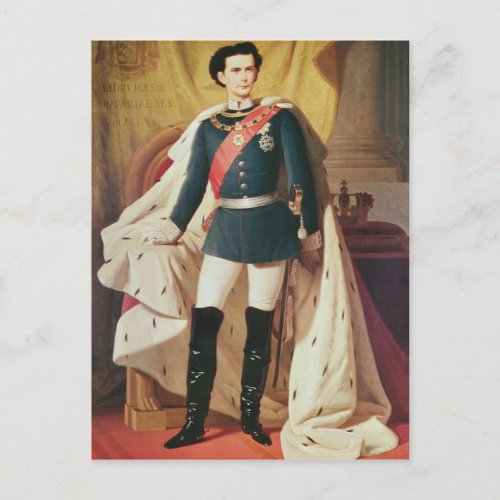 Portrait of Ludwig II of Bavaria in uniform Postcard