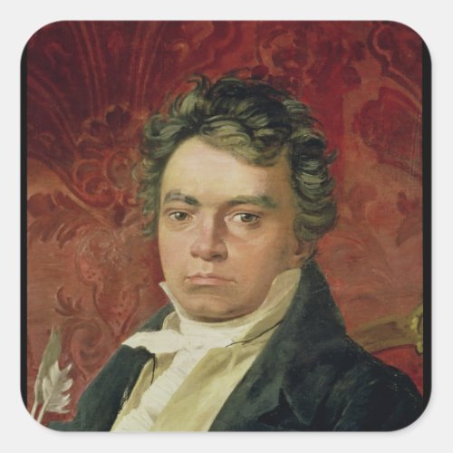 Portrait of Ludwig Van Beethoven Square Sticker