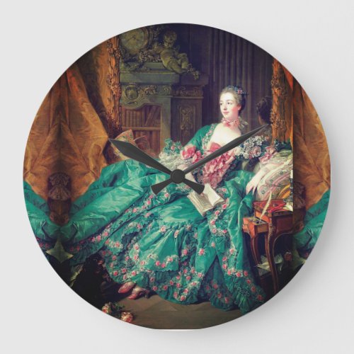 Portrait of Madame de Pompadour _ Francois Boucher Large Clock