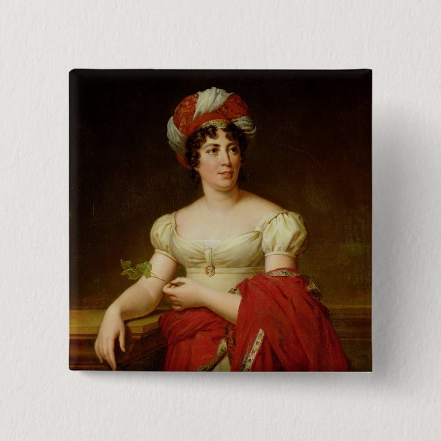 Portrait of Madame de Stael Pinback Button (Front)