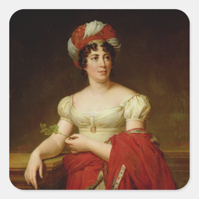 Portrait of Madame de Stael Square Sticker (Front)