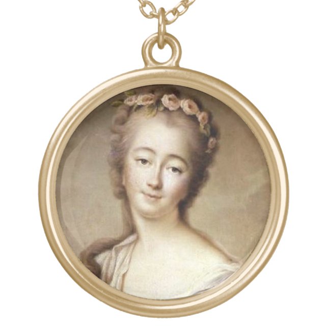 Portrait of Madame Du Barry Gold Plated Necklace (Front)