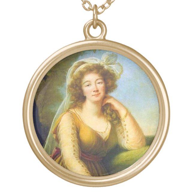 Portrait of Madame Du Barry Gold Plated Necklace (Front)