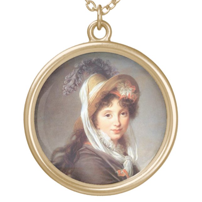 Portrait of Madame Du Barry Gold Plated Necklace (Front)