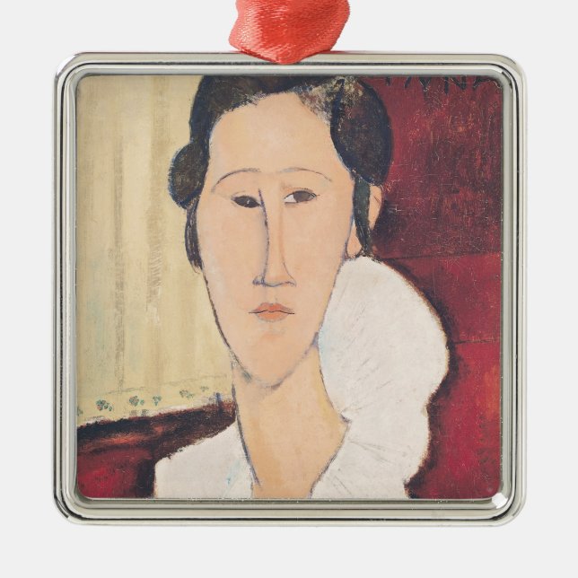 Portrait of Madame Hanka Zborowska, 1917 Metal Ornament (Front)