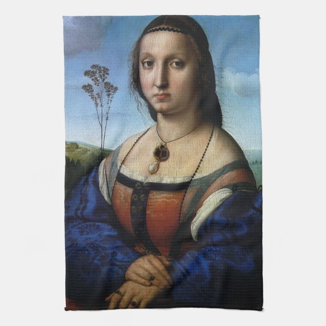 Portrait of Maddalena Doni by Raphael Sanzio Kitchen Towel (Vertical)