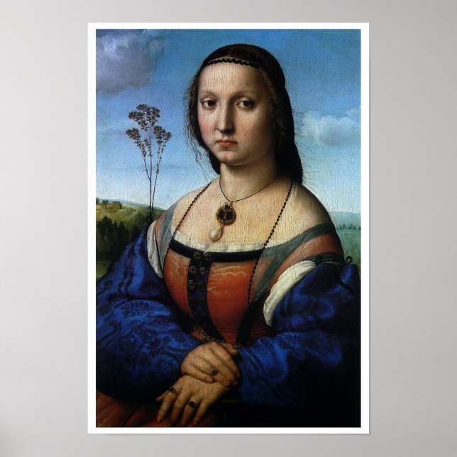 Portrait of Maddalena Doni by Raphael Sanzio Poster (Front)