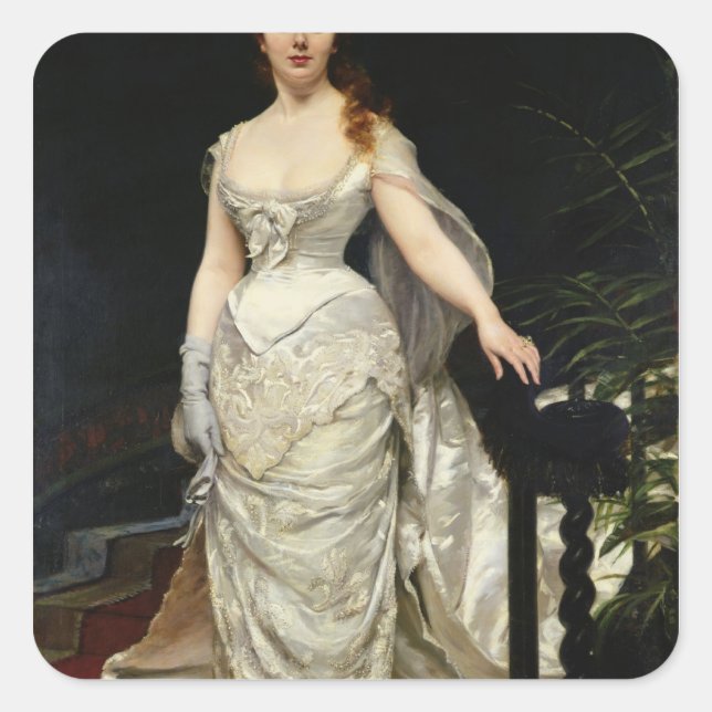 Portrait of Mademoiselle X, 1873 Square Sticker (Front)