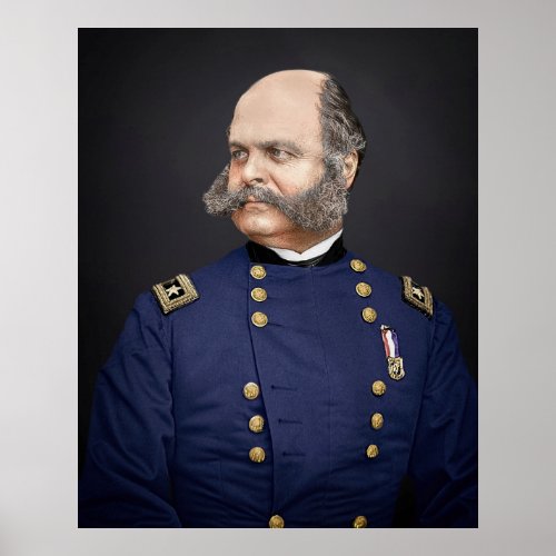 Portrait of Maj General Ambrose Burnside Poster