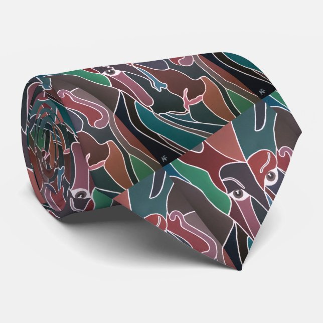 Portrait of Man Painting by Alfred Fox Neck Tie (Rolled)