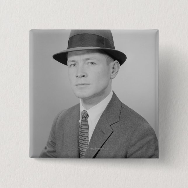 Portrait of Man Pinback Button (Front)