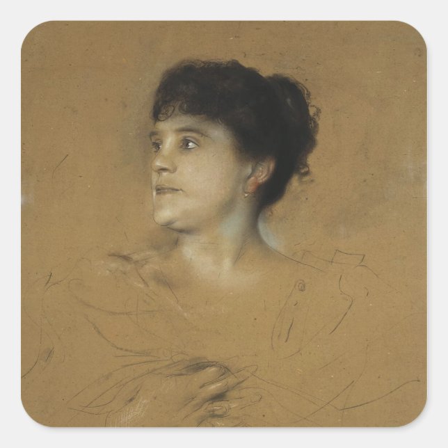 Portrait of Marcella Sembrich, 1891 Square Sticker (Front)