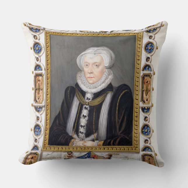 Portrait of Margaret Douglas (1515-78) Countess of Throw Pillow (Front)