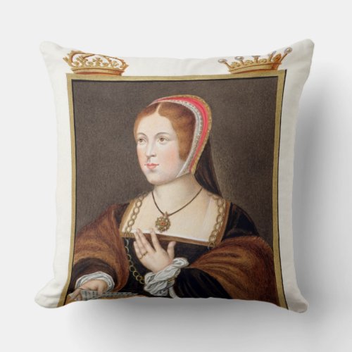 Portrait of Margaret Tudor 1489_1541 Queen of Sc Throw Pillow