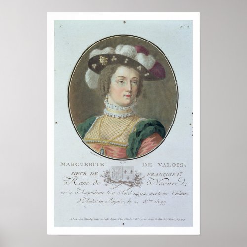 Portrait of Marguerite de Valois 1492_1549 1787 Poster