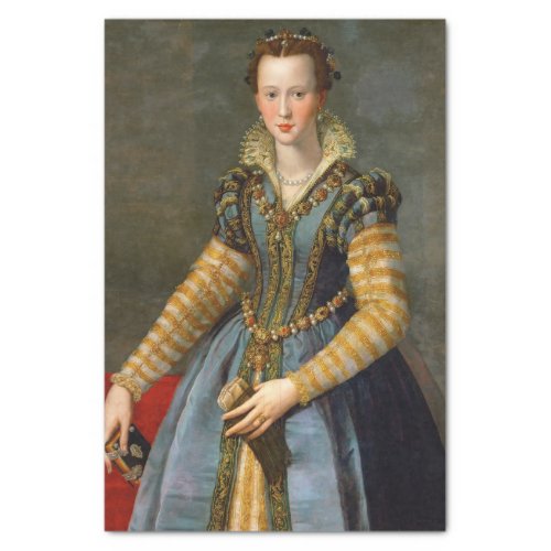 Portrait of Maria De Medici by Alessandro Allori Tissue Paper